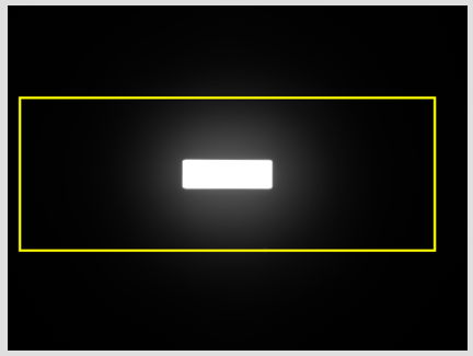 The gloss reflection from a glass calibration tile captured by the gloss sensor