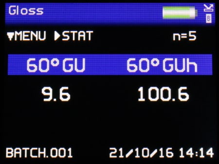 Flex60 measurement screen