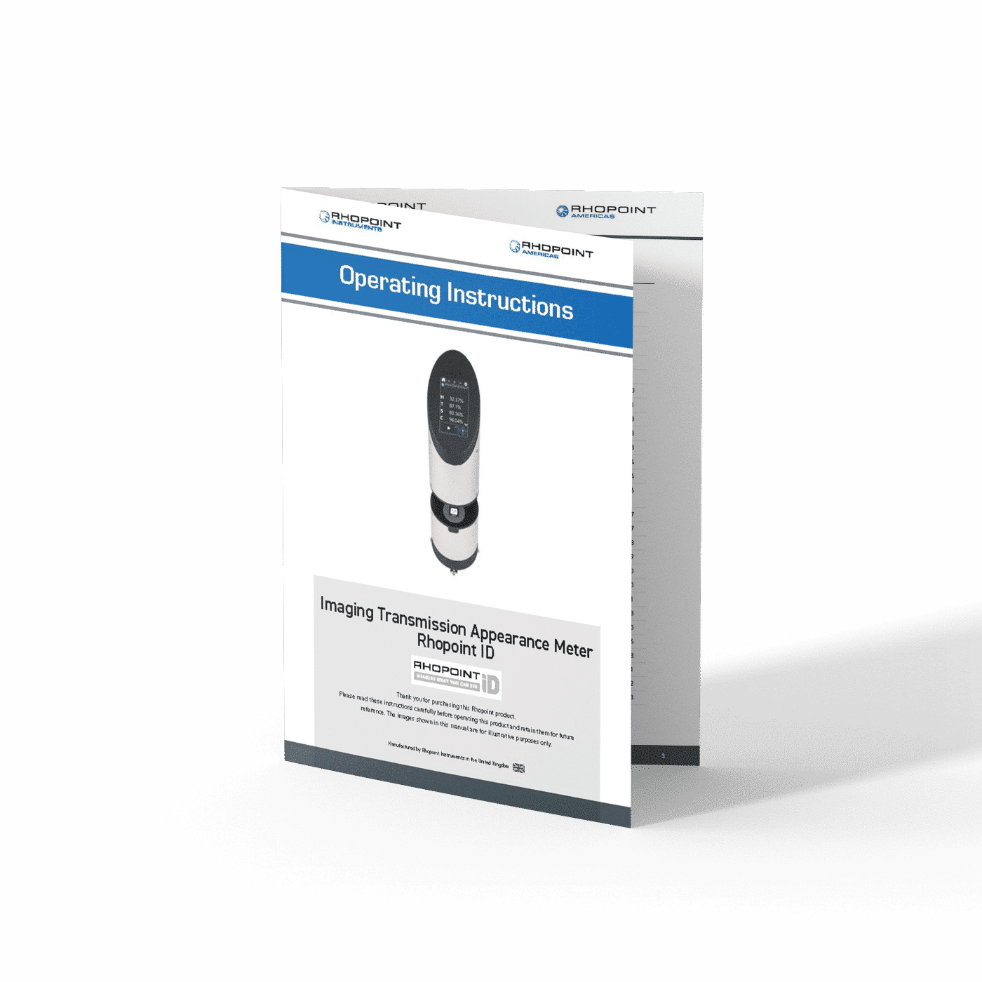 Rhopoint Imaging Transmission Appearance Meter (ID) Instruction Manual (English) Mockup