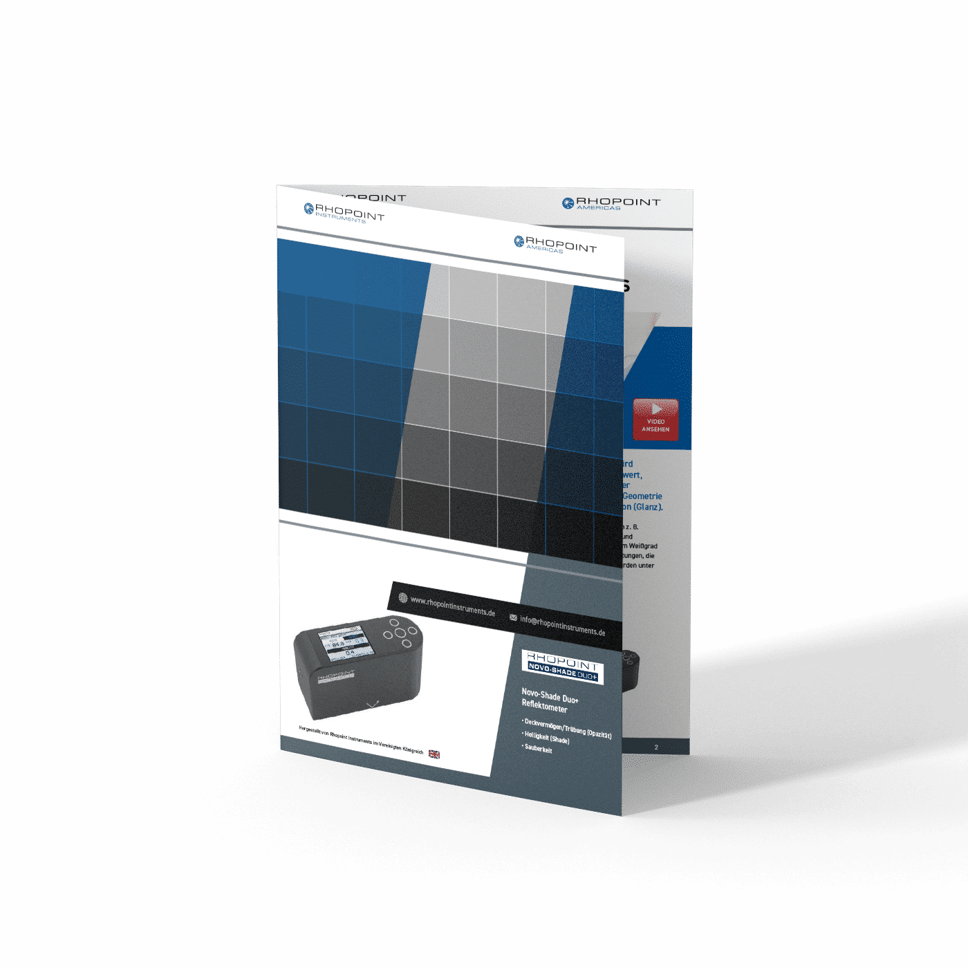 Rhopoint Instruments Novo Shade Duo Product Brochure (German) Mockup Image